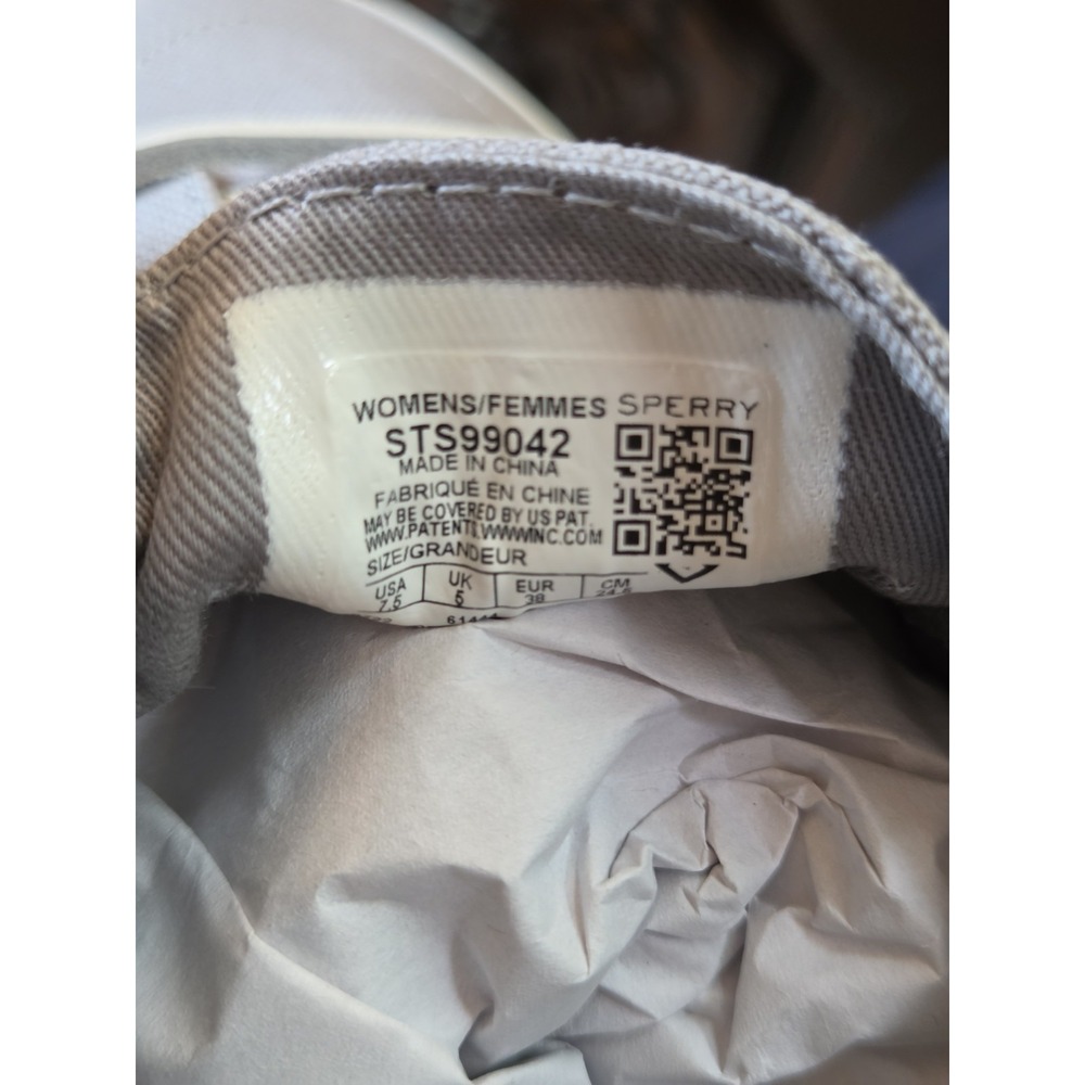 Sperry Women's Crest Vibe Grey Canvas Sneakers/Boat Leather Laces Sz 7.5M NEW! - Picture 10 of 13